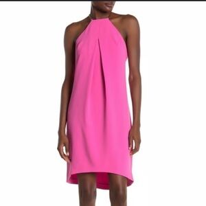 Trina Turk Felicia Pink Halter Gold Chain Sleeveless Shift Dress